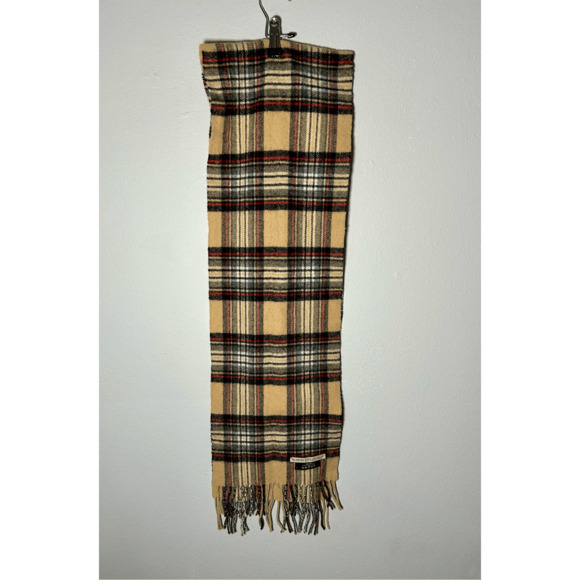 Blarney Woolen Mills Camel Sterwart 100% Lambswool Tartan Scarf, Ireland - Picture 5 of 7